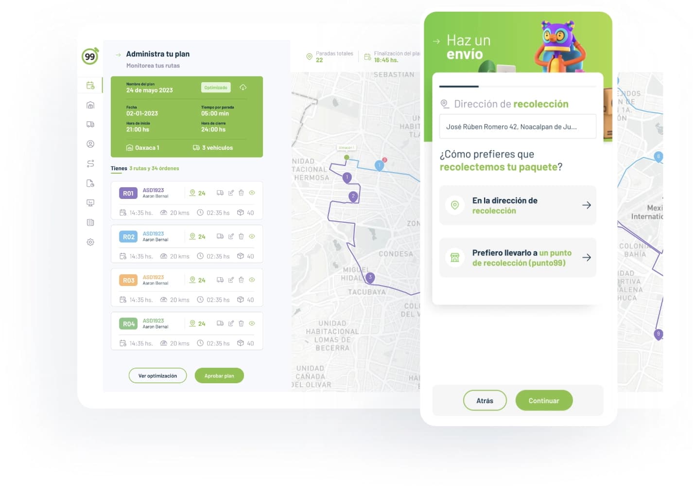 99minutos technology dashboard - Advanced logistics management platform with real-time tracking and analytics